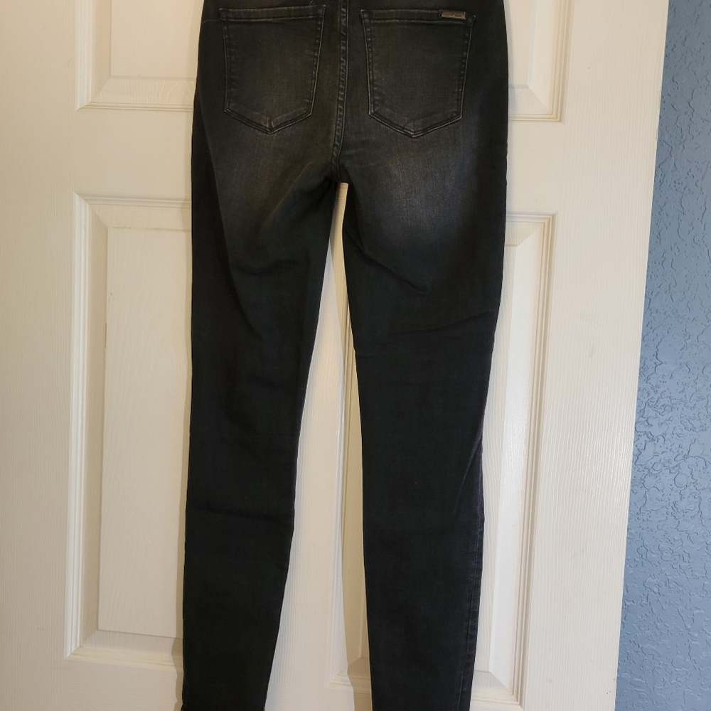 White House Black Market Distressed Black Women's Skinny Jeans Size 0 - Picture 12 of 14